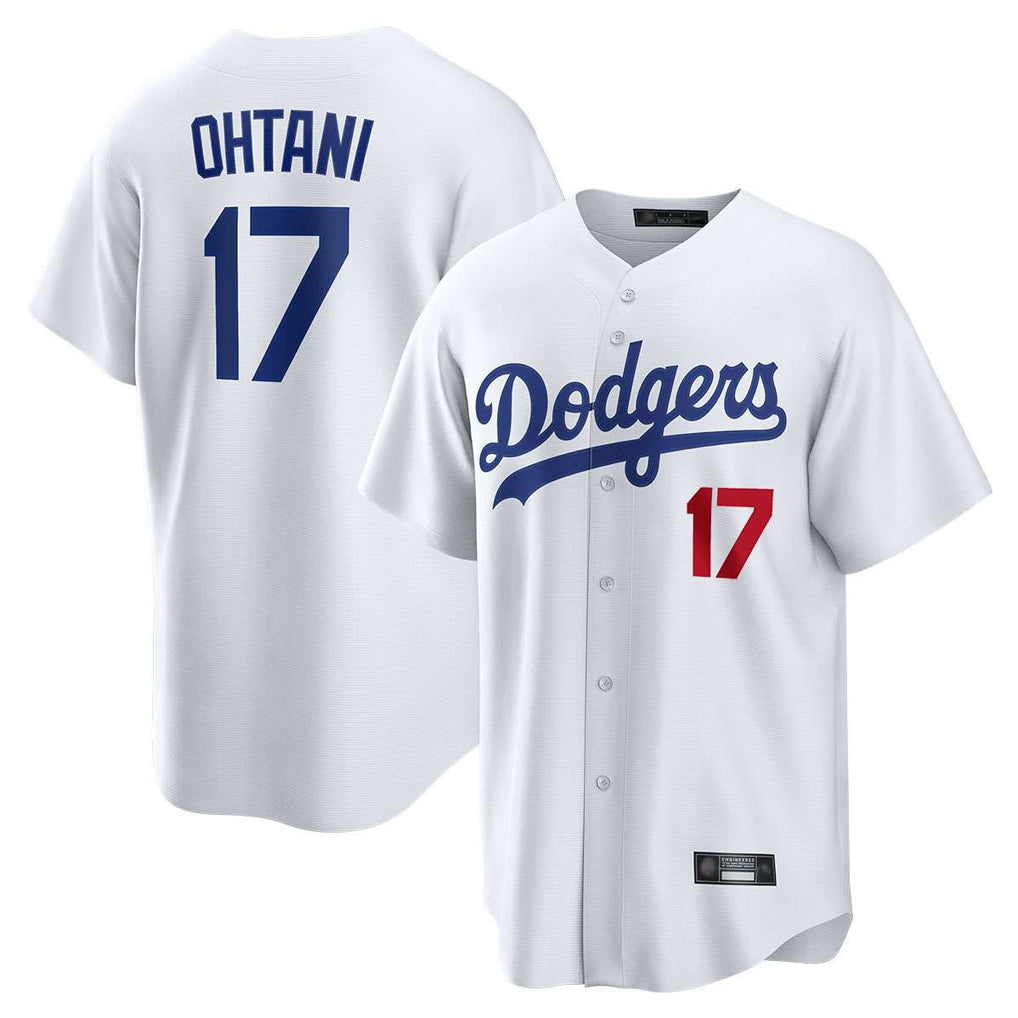 Ndoa LA.Dodgers #17 Shohei Ohtani Player White Home Game Stitched Jerseys