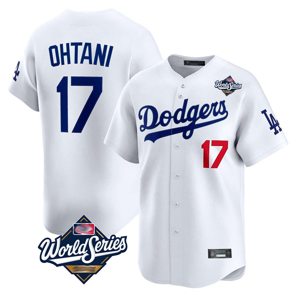Ndoa LA.Dodgers #17 Shohei Ohtani Player White World Series Limited Home Stitched Jerseys