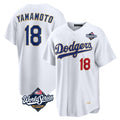 Ndoa LA.Dodgers #18 Yoshinobu Yamamoto Player Gold White World Series 2026 Collection Stadium Limited Stitched Jerseys