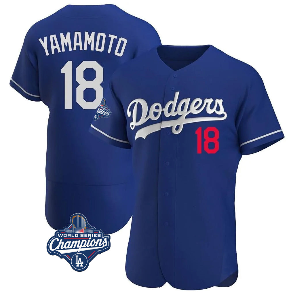Ndoa LA.Dodgers #18 Yoshinobu Yamamoto Player Royal World Series Meet Limited Elite Home Stitched Jerseys