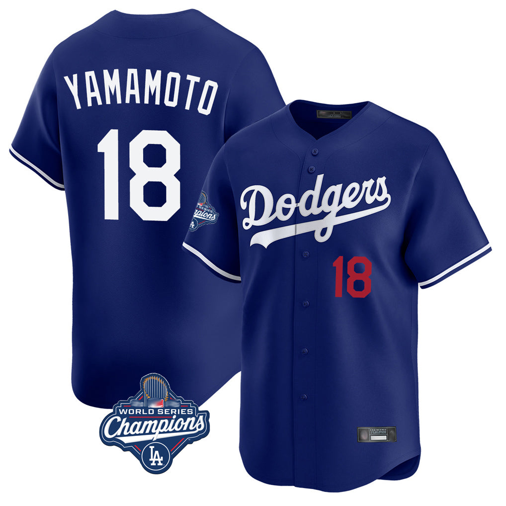 Ndoa LA.Dodgers #18 Yoshinobu Yamamoto Player Royal World Series Meet Limited Home Stitched Jerseys