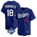 Ndoa LA.Dodgers #18 Yoshinobu Yamamoto Player Royal World Series Meet Limited Home Stitched Jerseys