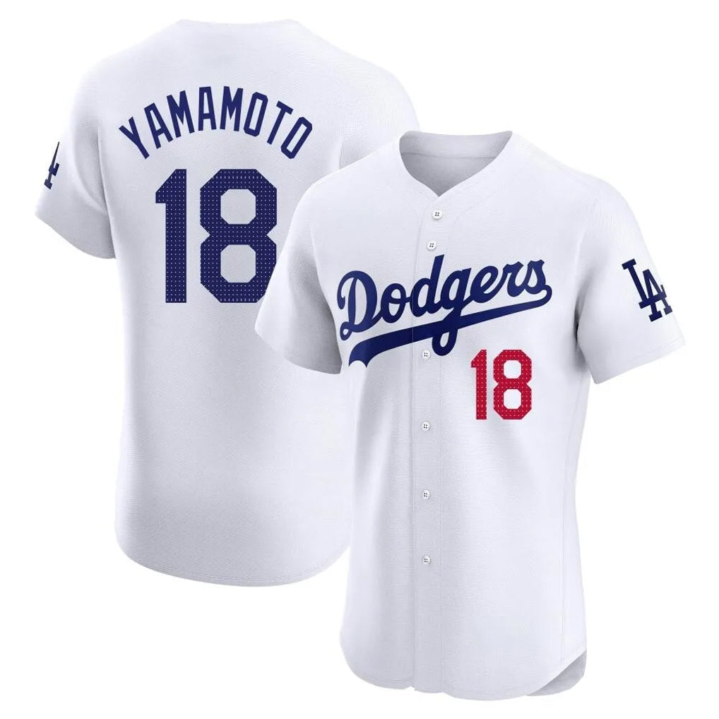 Ndoa LA.Dodgers #18 Yoshinobu Yamamoto Player White Limited Elite Home Stitched Jerseys