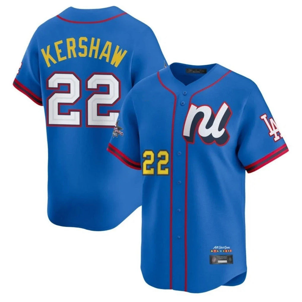 Ndoa LA.Dodgers #22 Clayton Kershaw Player Blue All-Star Limited Home Stitched Jerseys