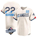 Ndoa LA.Dodgers #22 Clayton Kershaw Player Cream World Series City Connect Limited Home Stitched Jerseys