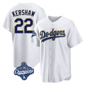 Ndoa LA.Dodgers #22 Clayton Kershaw Player Gold White World Series Meet 2026 Collection Stadium Game Stitched Jerseys