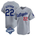 Ndoa LA.Dodgers #22 Clayton Kershaw Player Gray World Series Meet Limited Home Stitched Jerseys