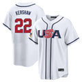 Ndoa LA.Dodgers #22 Clayton Kershaw Player White USA 2026 World Classic Limited Home Stitched Jerseys