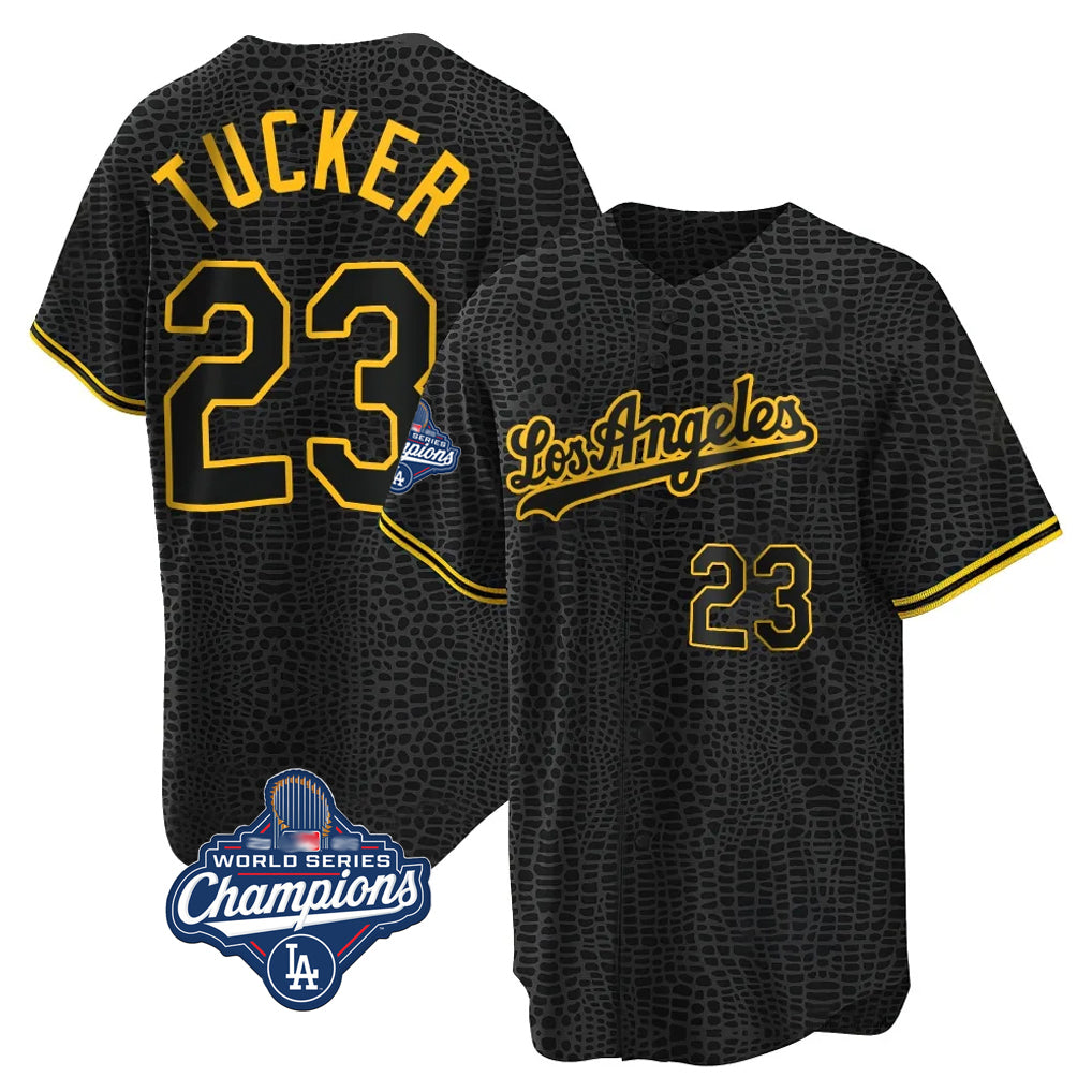 Ndoa LA.Dodgers #23 Kyle Tucker Player Black Gold World Series Meet Limited Home Stitched Jerseys