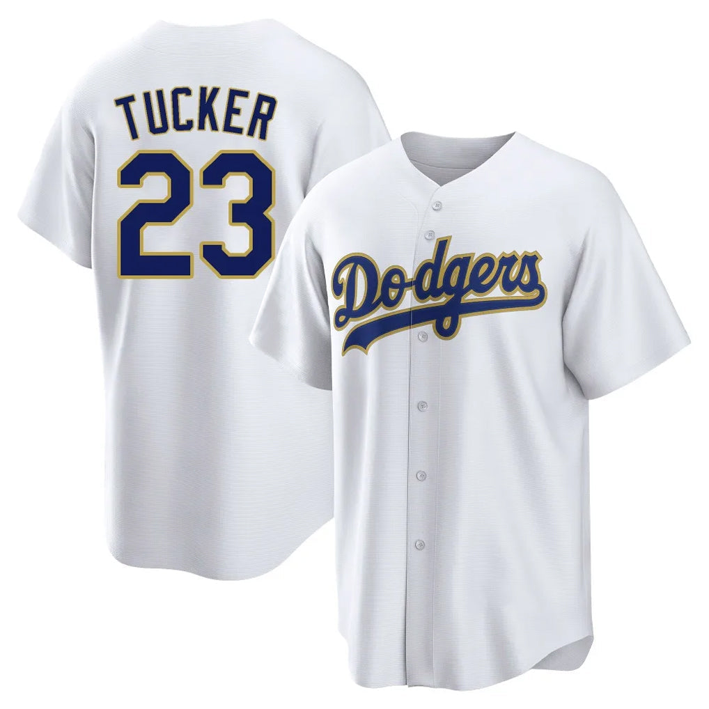Ndoa LA.Dodgers #23 Kyle Tucker Player Gold White 2026 Collection Stadium Game Stitched Jerseys