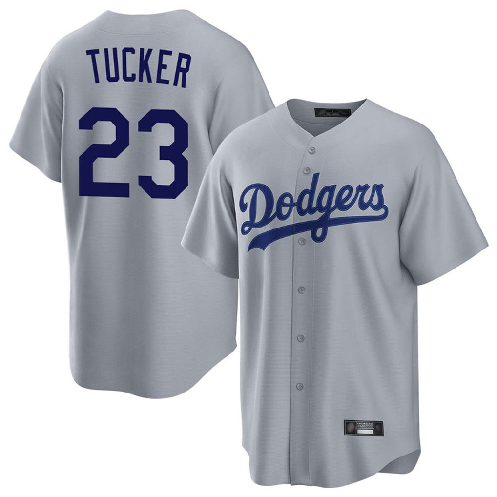 Ndoa LA.Dodgers #23 Kyle Tucker Player Gray Game Stitched Jerseys