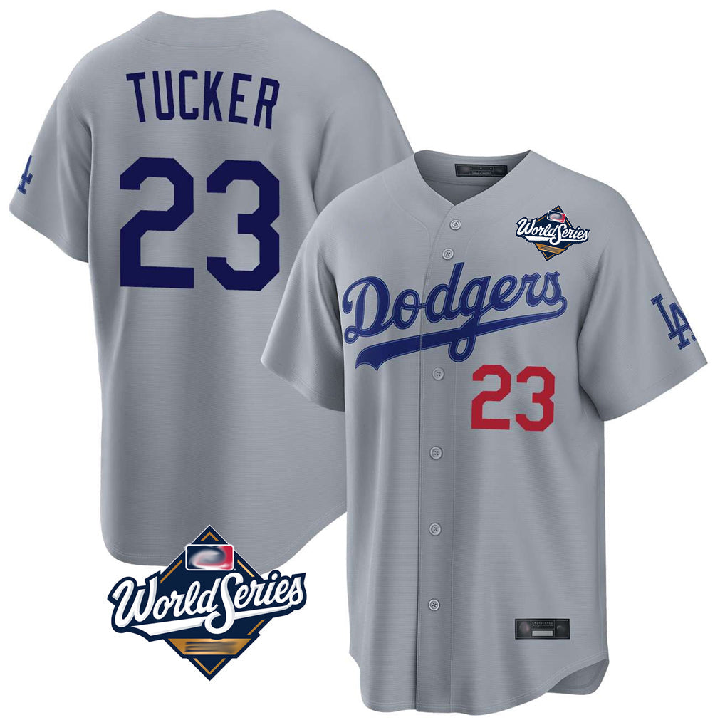 Ndoa LA.Dodgers #23 Kyle Tucker Player Gray World Series Game Home Stitched Jerseys