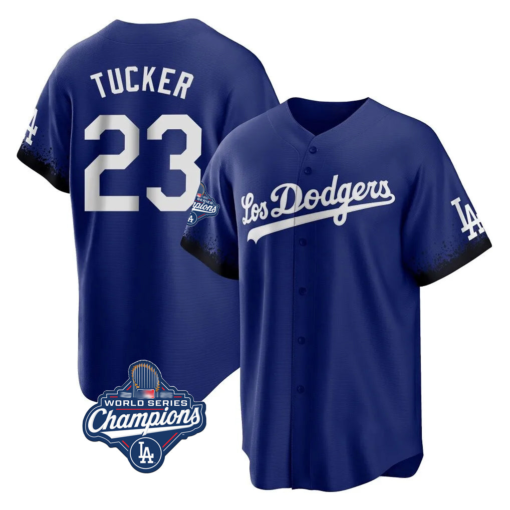 Ndoa LA.Dodgers #23 Kyle Tucker Player Royal World Series Meet City Connect Home Game Stitched Jerseys
