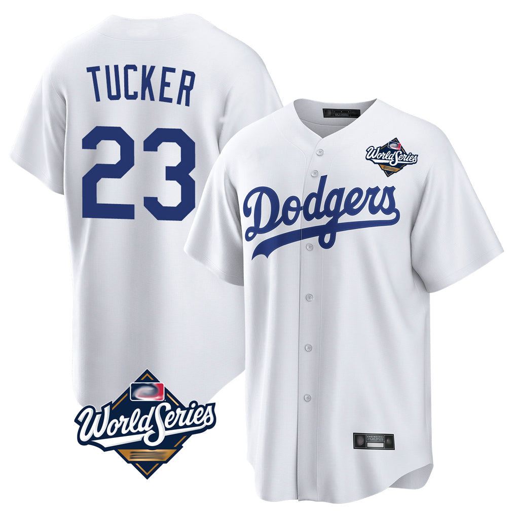Ndoa LA.Dodgers #23 Kyle Tucker Player White World Series Game Home Stitched Jerseys