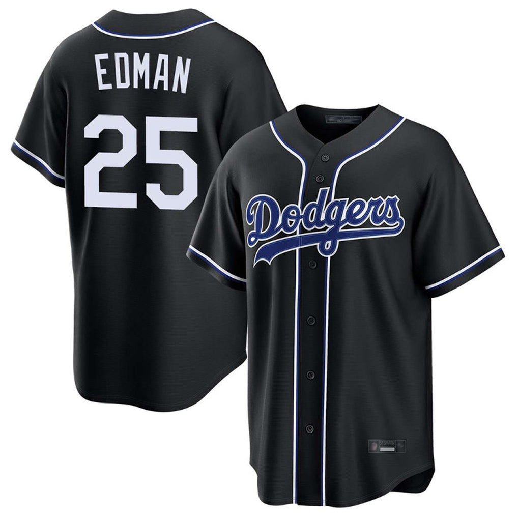 Ndoa LA.Dodgers #25 Tommy Edman Player Black Carbon Limited Home Stitched Jerseys