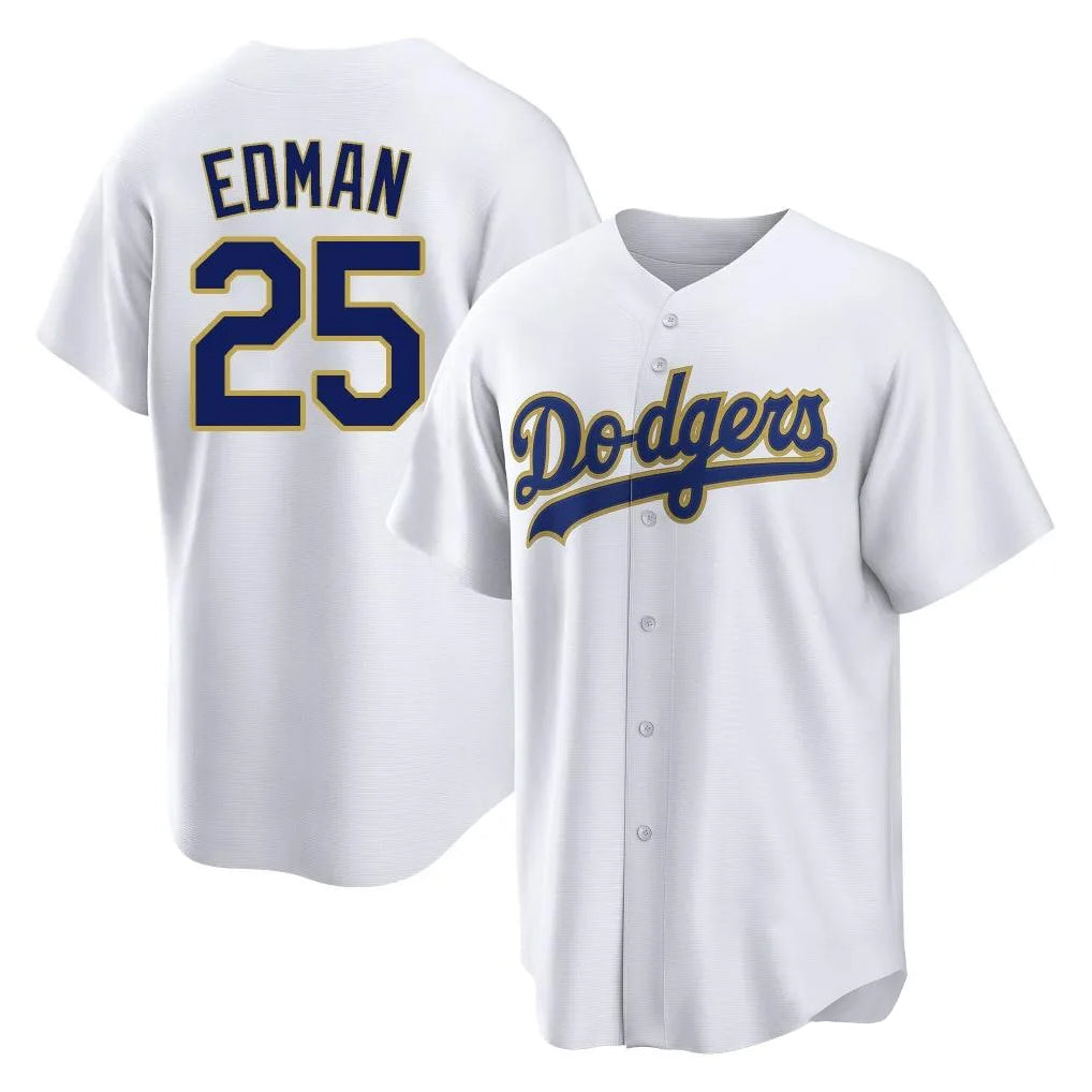 Ndoa LA.Dodgers #25 Tommy Edman Player Gold White 2026 Collection Stadium Game Stitched Jerseys