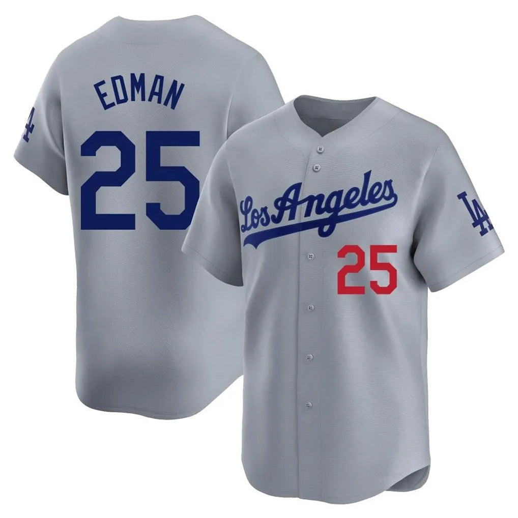 Ndoa LA.Dodgers #25 Tommy Edman Player Gray Limited Home Stitched Jerseys
