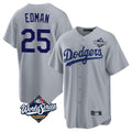 Ndoa LA.Dodgers #25 Tommy Edman Player Gray World Series Game Stitched Jerseys