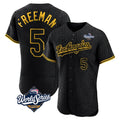 Ndoa LA.Dodgers #5 Freddie Freeman Player Black World Series Snake Skin City Limited Elite Home Stitched Jerseys
