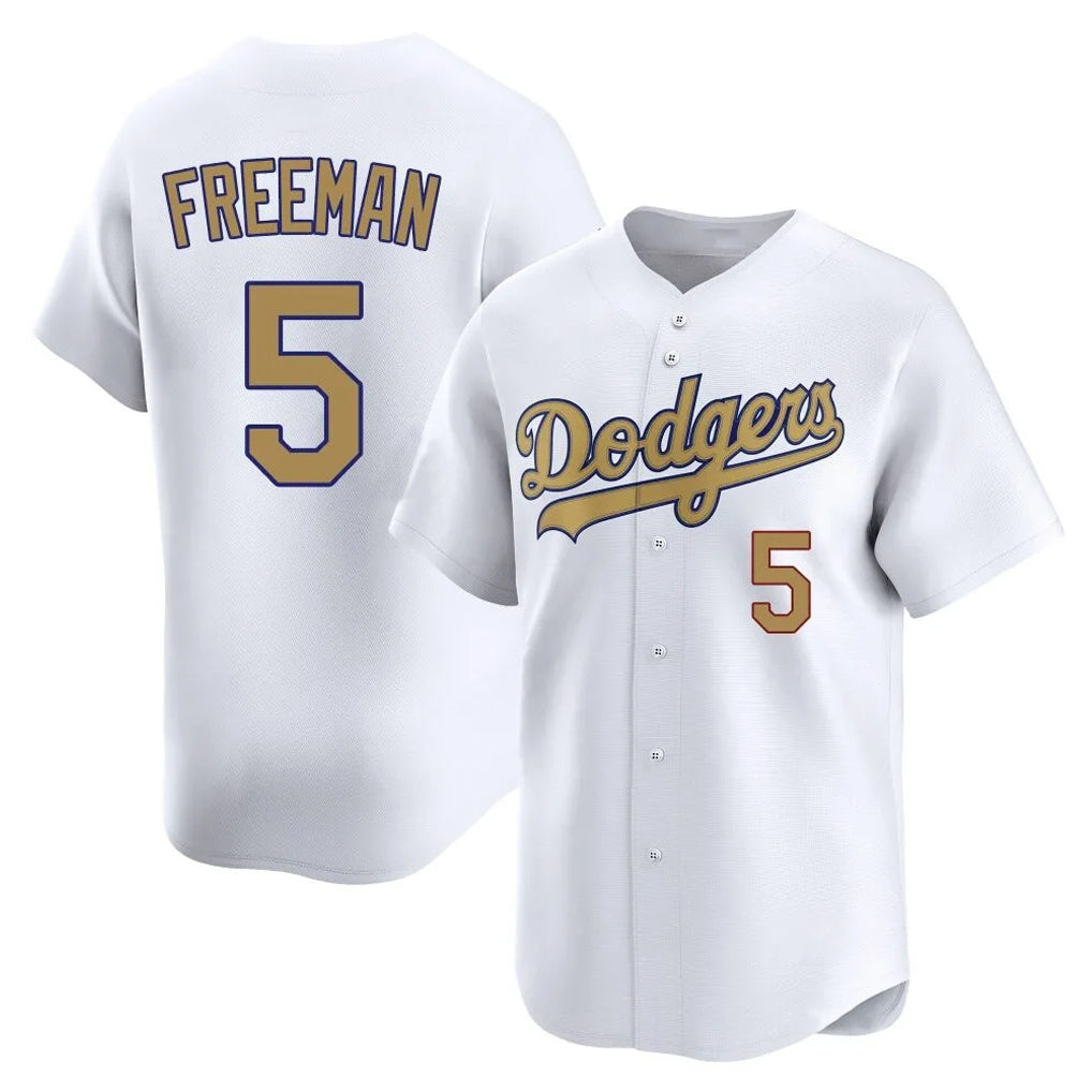 Ndoa LA.Dodgers #5 Freddie Freeman Player White Collection Limited Home Stitched Jerseys