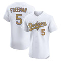 Ndoa LA.Dodgers #5 Freddie Freeman Player White Limited Elite Home Stitched Jerseys