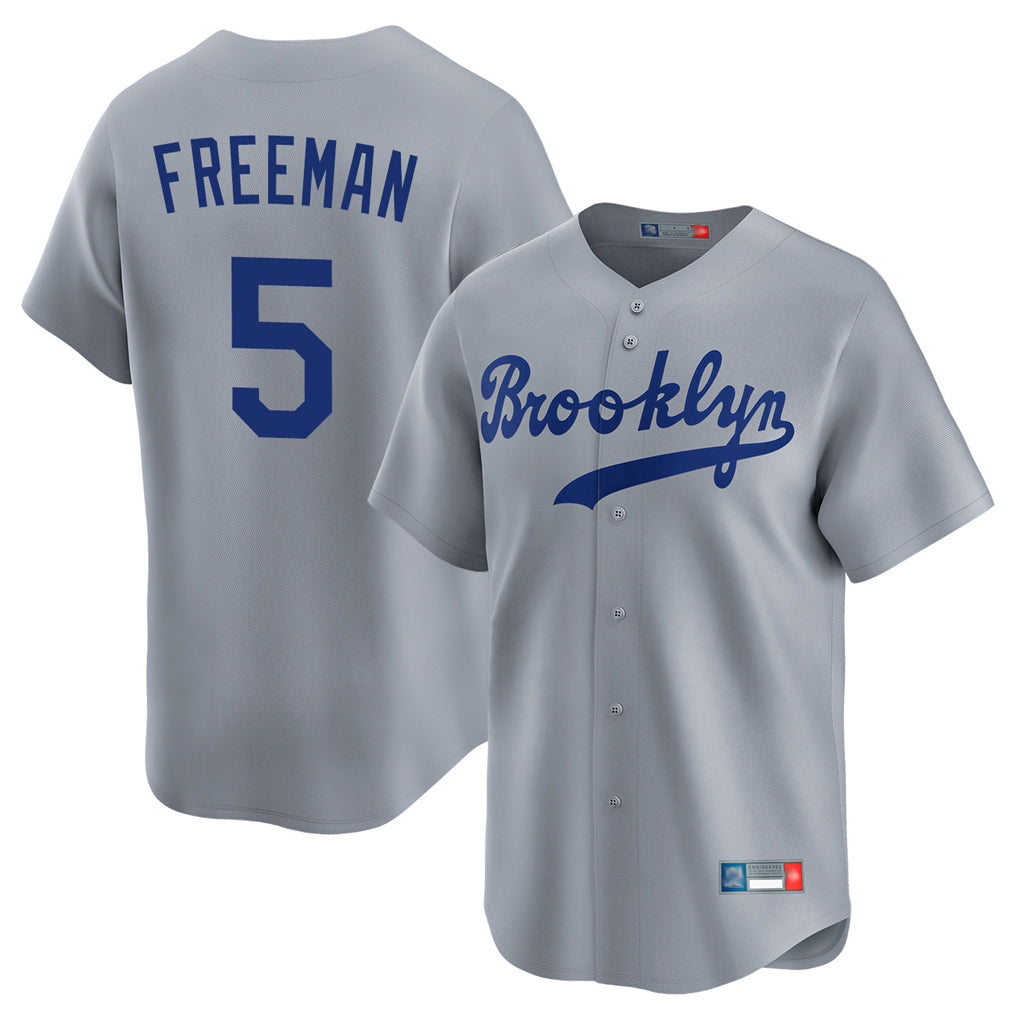 Ndoa LA.Dodgers #5 Freddie Freeman Player Gray Game Limited Home Stitched Jerseys