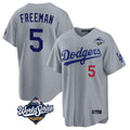 Ndoa LA.Dodgers #5 Freddie Freeman Player Gray World Series Game Home Stitched Jerseys