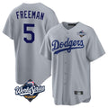 Ndoa LA.Dodgers #5 Freddie Freeman Player Gray World Series Game Stitched Jerseys