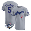 Ndoa LA.Dodgers #5 Freddie Freeman Player Gray World Series Limited Elite Home Stitched Jerseys