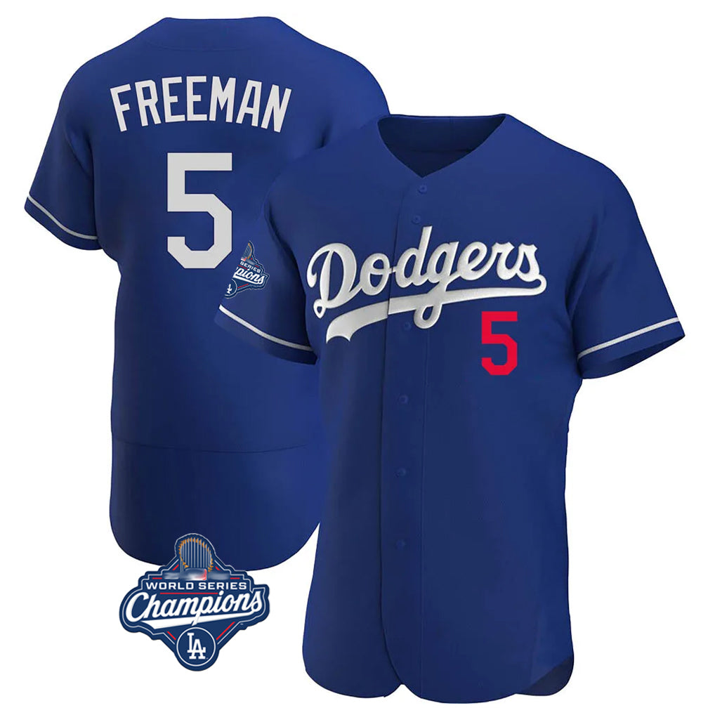 Ndoa LA.Dodgers #5 Freddie Freeman Player Royal World Series Meet Limited Elite Home Stitched Jerseys