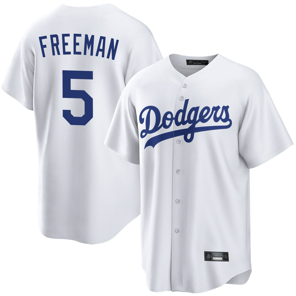 Ndoa LA.Dodgers #5 Freddie Freeman Player White Game Home Stitched Jerseys