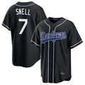 Ndoa LA.Dodgers #7 Blake Snell Player Black Carbon Limited Home Stitched Jerseys