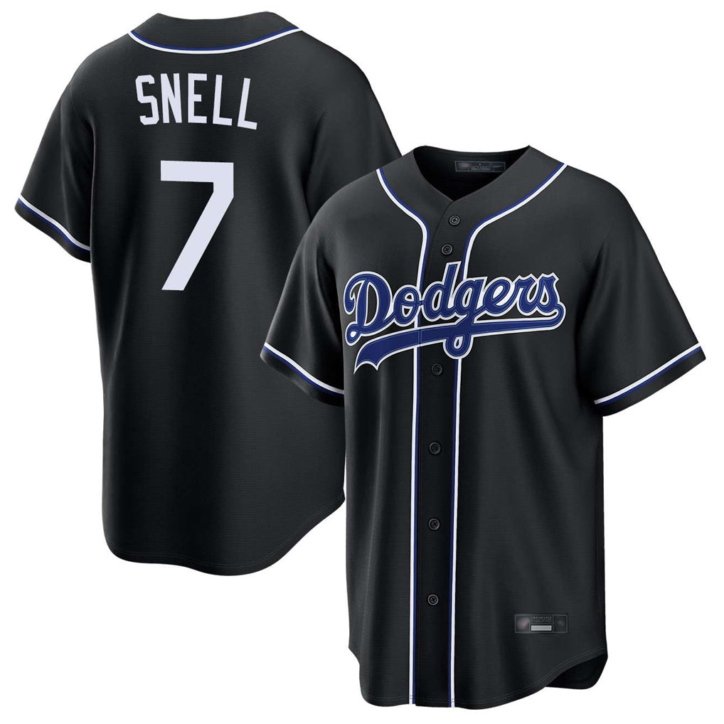 Ndoa LA.Dodgers #7 Blake Snell Player Black Carbon Limited Home Stitched Jerseys