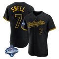 Ndoa LA.Dodgers #7 Blake Snell Player Black Snake Skin City Limited Elite World Series Meet Home Stitched Jerseys