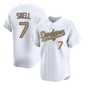 Ndoa LA.Dodgers #7 Blake Snell Player Gold Collection Limited Home Stitched Jerseys