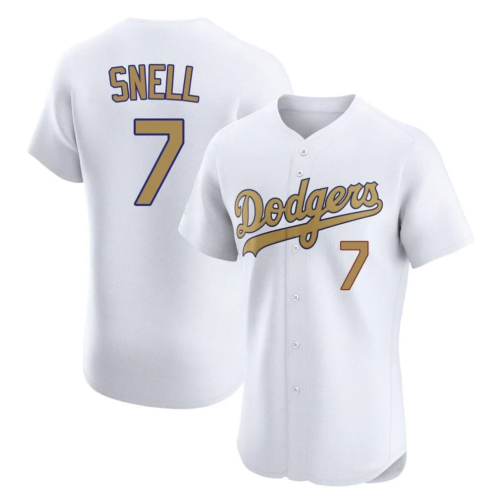 Ndoa LA.Dodgers #7 Blake Snell Player Gold Limited Elite Home Stitched Jerseys