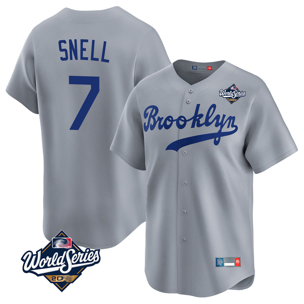 Ndoa LA.Dodgers #7 Blake Snell Player Gray Game Limited World Series Home Stitched Jerseys