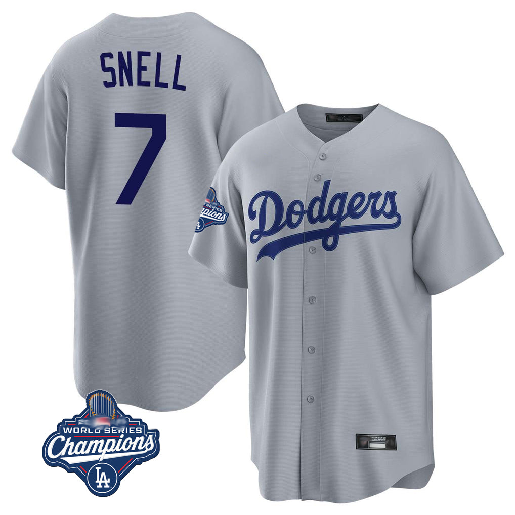 Ndoa LA.Dodgers #7 Blake Snell Player Gray Game World Series Meet Stitched Jerseys