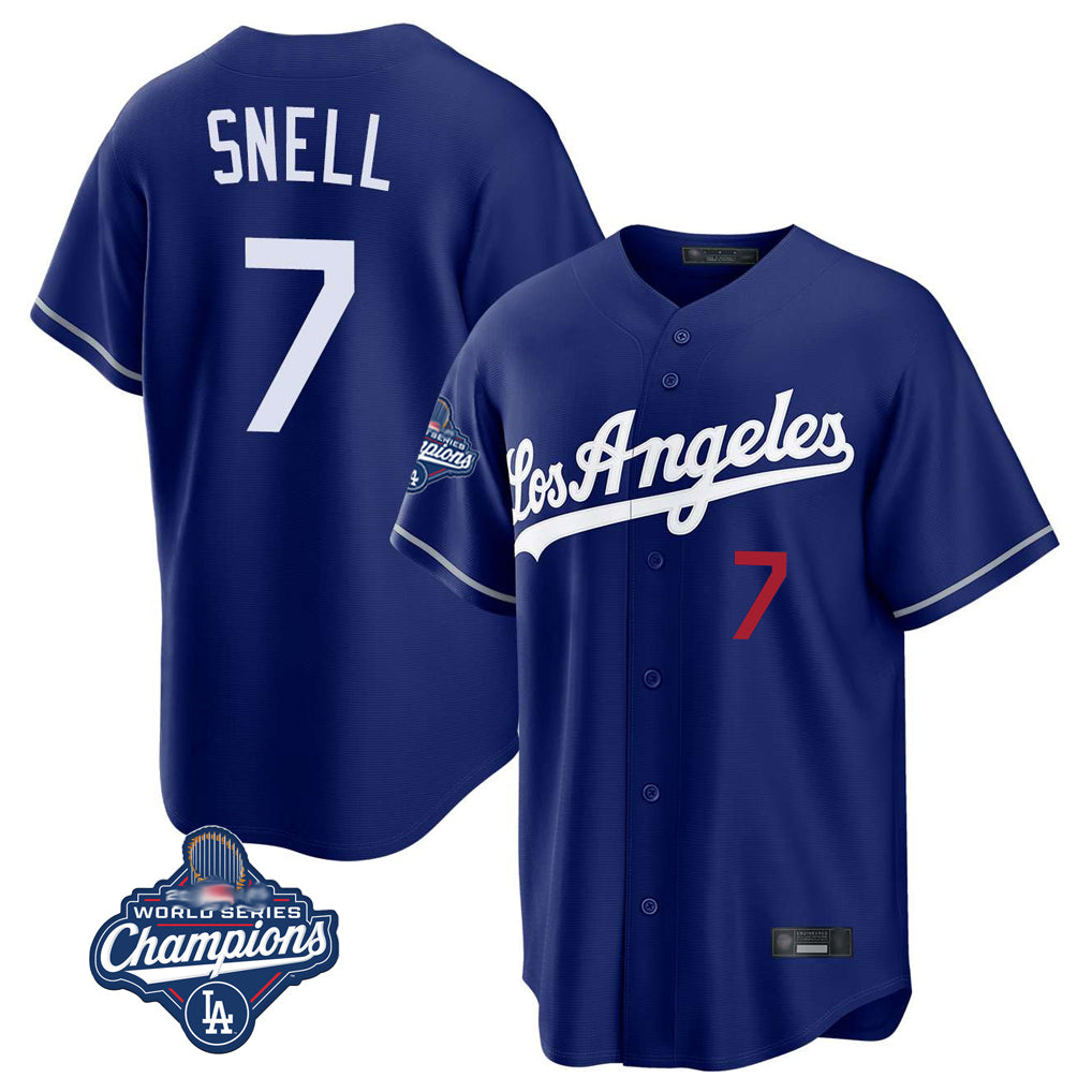 Ndoa LA.Dodgers #7 Blake Snell Player Royal Game World Series Meet Home Stitched Jerseys