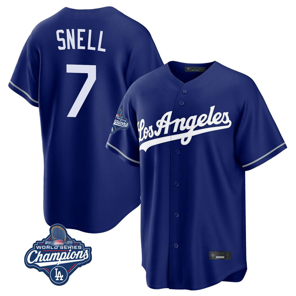 Ndoa LA.Dodgers #7 Blake Snell Player Royal Game World Series Meet Stitched Jerseys