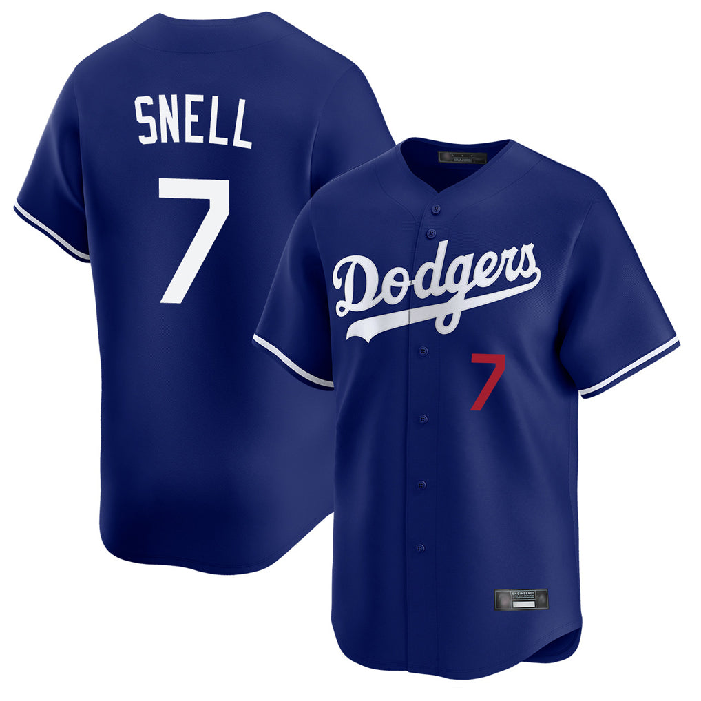 Ndoa LA.Dodgers #7 Blake Snell Player Royal Limited Home Stitched Jerseys