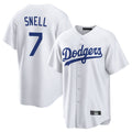 Ndoa LA.Dodgers #7 Blake Snell Player White Game Stitched Jerseys