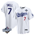 Ndoa LA.Dodgers #7 Blake Snell Player White Game World Series Home Stitched Jerseys