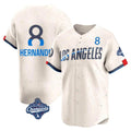 Ndoa LA.Dodgers #8 Enrique Hern?¡ì?¨¦ndez Player Cream World Series Meet City Connect Limited Home Stitched Jerseys