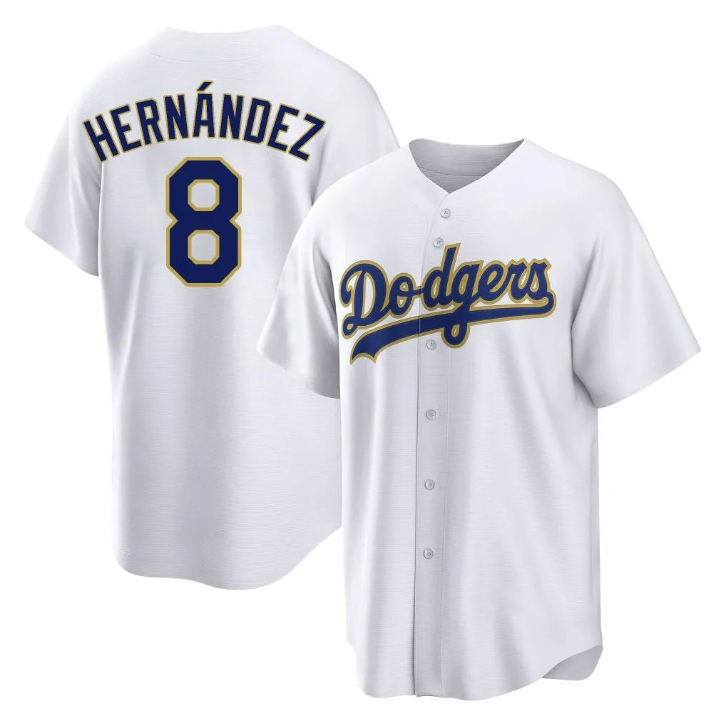 Ndoa LA.Dodgers #8 Enrique Hern?¡ì?¨¦ndez Player Gold White 2026 Collection Stadium Game Stitched Jerseys