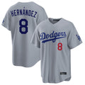 Ndoa LA.Dodgers #8 Enrique Hern?¡ì?¨¦ndez Player Gray Game Home Stitched Jerseys