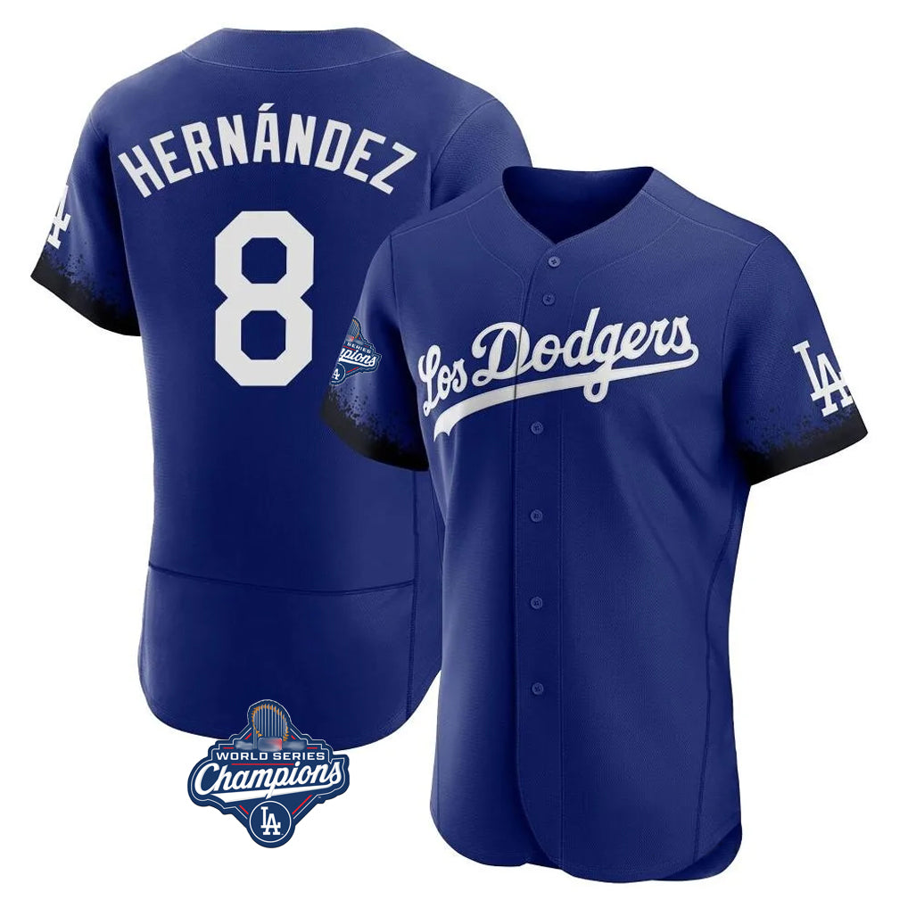 Ndoa LA.Dodgers #8 Enrique Hern?¡ì?¨¦ndez Player Royal World Series Meet City Connect Elite Home Stitched Jerseys