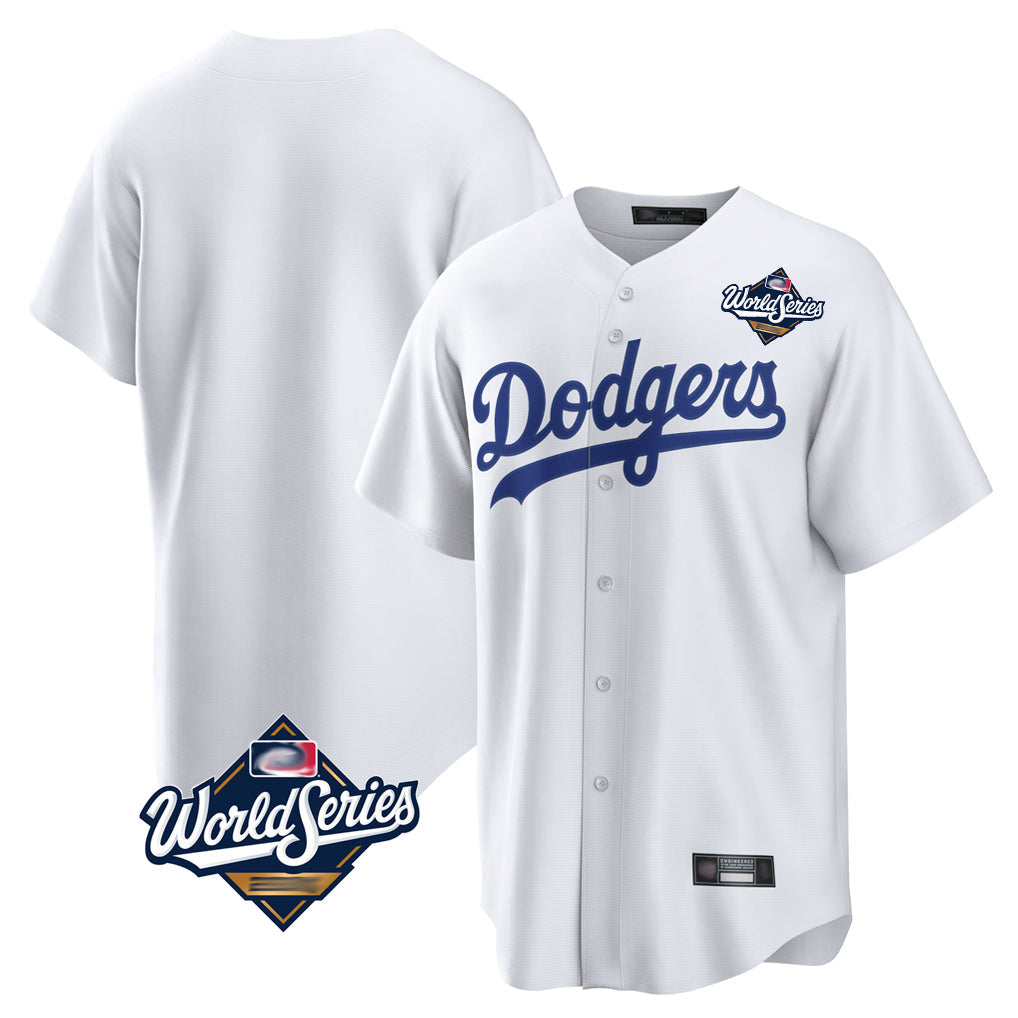 Ndoa LA.Dodgers Blank Player White Game Home World Series Stitched Jerseys