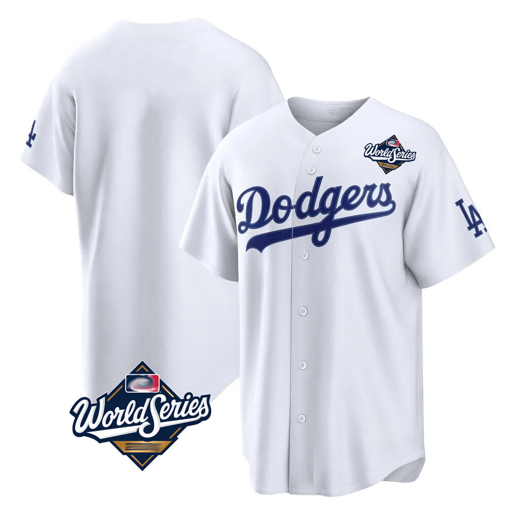 Ndoa LA.Dodgers Blank Player White Home Game World Series Stitched Jerseys