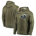 Ndoa LA.Rams Olive Salute to Service Pullover Hoodies Home Game Blank Player Stitched Jerseys